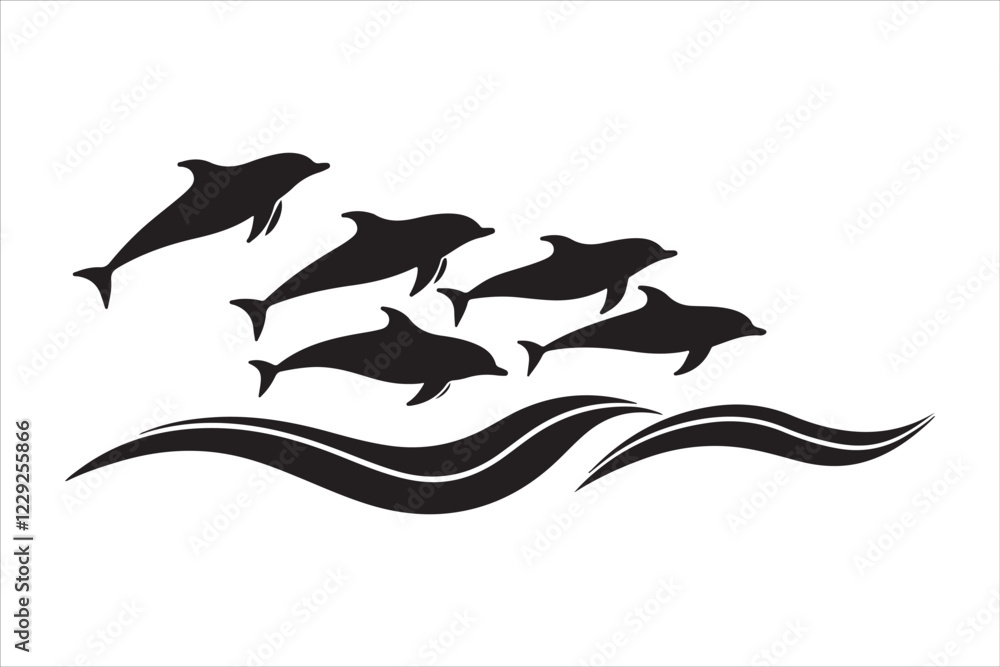 Fototapeta premium Majestic Dolphin Silhouette Mega