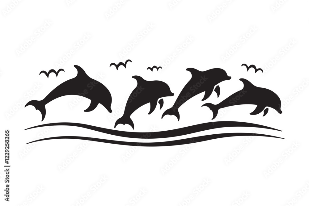 Obraz premium Majestic Dolphin Silhouette Mega 