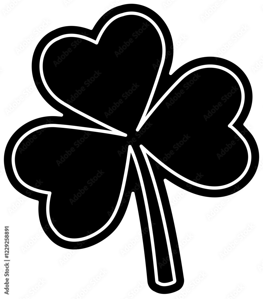 Clover silhouette.
Shamrock simple shape black silhouette.
Saint Patrick's Day element.
Good for greeting card,poster, banner, leaflet.
Transparent background. Clover silhouette.
Shamrock simple shape black silhouette.
Saint Patrick's Day element.
Good for greeting card,poster, banner, leaflet.
Transparent background.