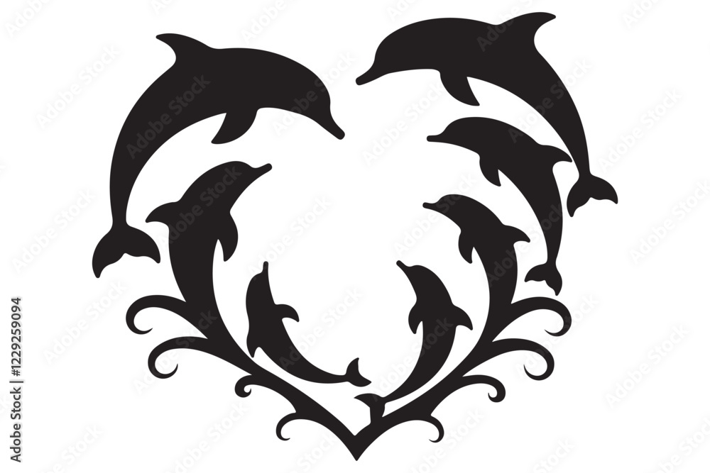 Fototapeta premium Majestic Dolphin Silhouette Mega 