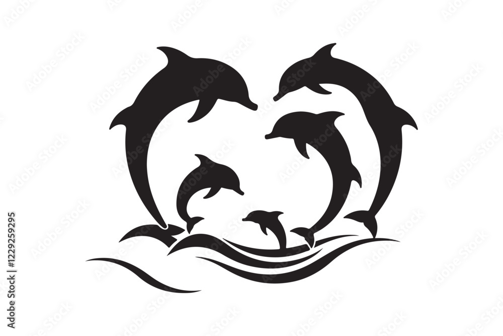 Naklejka premium Majestic Dolphin Silhouette Mega