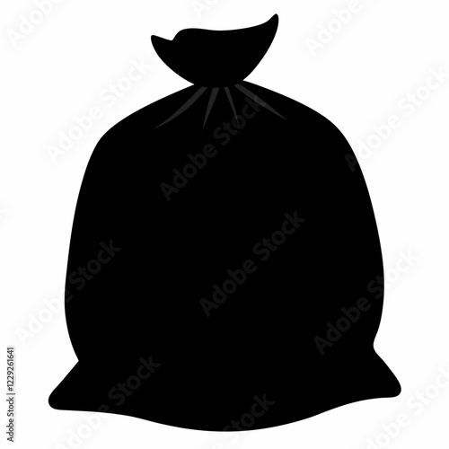  Trash bag vector on white background.
