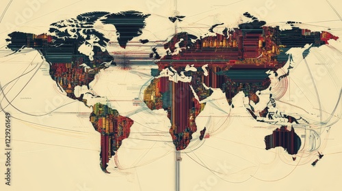 map showing oil-producing regions and their exports, indicating how countries with rich reserves of crude oil shape global supply chains.