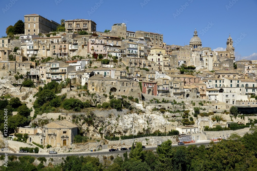 View to Ragusa Ibla, historical district of Ragusa, province Ragusa, Sicily, Italy, Europe View to Ragusa Ibla, historical district of Ragusa, province Ragusa, Sicily, Italy, Europe