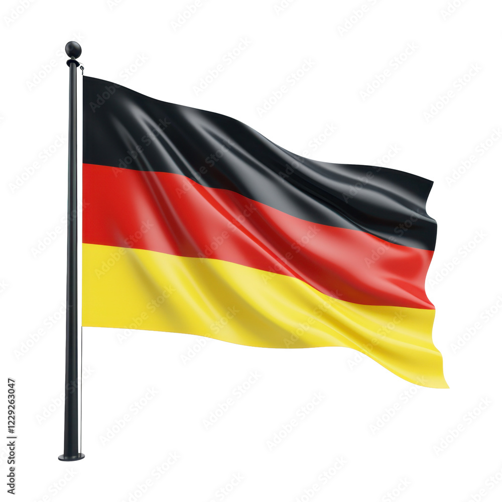 german flag waving in wind isolated on white or transparent png german flag waving in wind isolated on white or transparent png