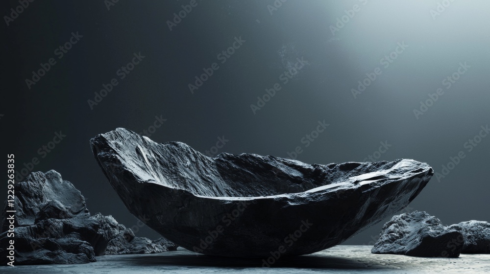 Fototapeta premium Abstract sculpture in a minimalist monochrome setting