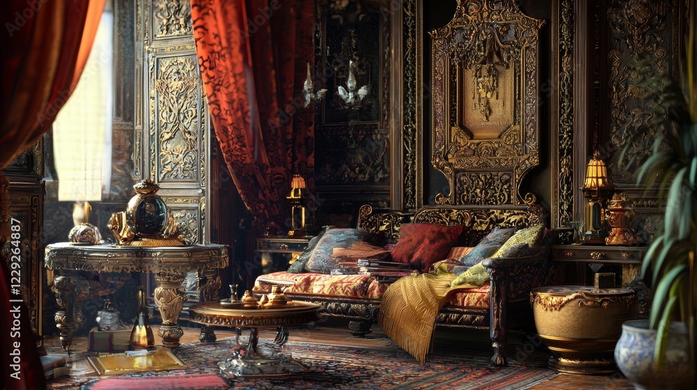 Obraz premium Luxurious vintage living room with royal decor