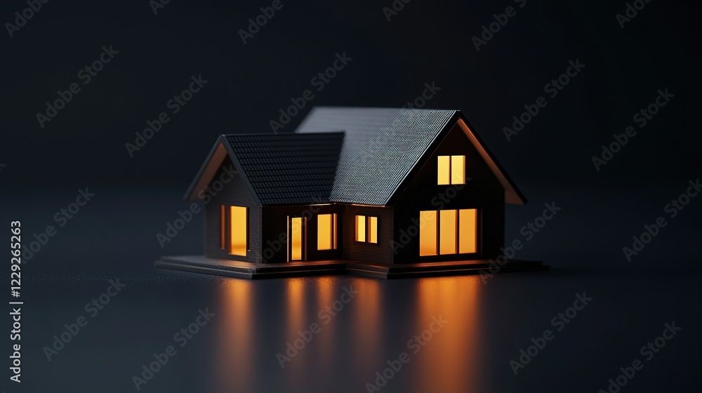 Miniature Home Decoration isolated on this home business concept in black Miniature Home Decoration isolated on this home business concept in black