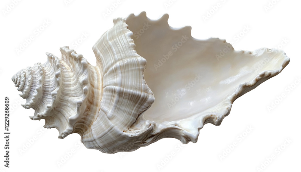 Close Up of a Cream Colored Spiral Seashell on Black Background Close Up of a Cream Colored Spiral Seashell on Black Background