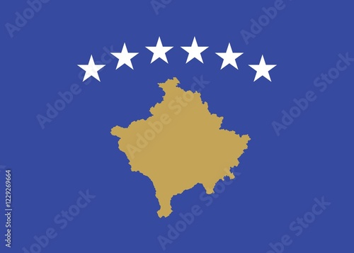 Flag of Kosovo, Vector illustration
