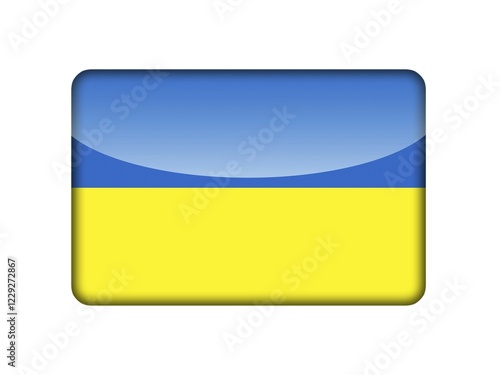 Free Download The Ukrainian flag in the form of a glossy icon - GFXLoad