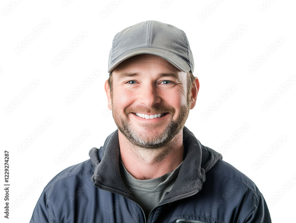 Portrait of a smiling worker on a transparent background Portrait of a smiling worker on a transparent background