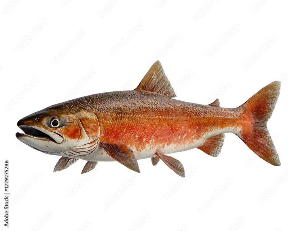 Large fish with a red tail and a black mouth Large fish with a red tail and a black mouth