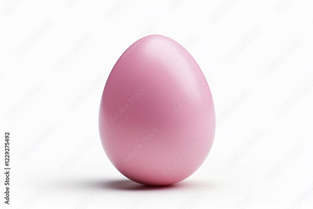 Single pink Easter egg on white background. KI generiert, generiert AI generated