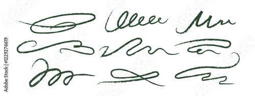 Random scribble squiggle and scrawl in pencil or ink hand-drawn vector illustration. Freehand autograph design, abstract underline, emphasis signature, unique texture, playful manuscript-style stroke