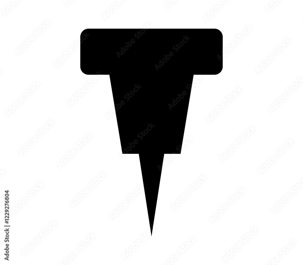 Push pin icon illustrated in vector on white background Push pin icon illustrated in vector on white background