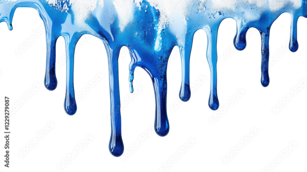 Blue paint dripping on transparent background. Transparent background Blue paint dripping on transparent background. Transparent background
