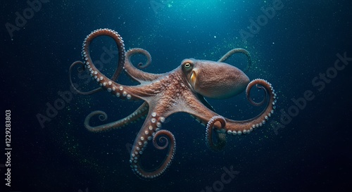 Majestic Octopus Underwater: A Stunning Portrait of Cephalopod Elegance in the Deep Blue Ocean