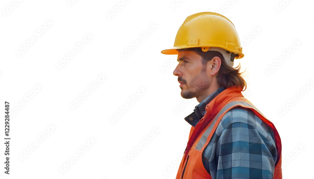 portrait of a construction worker with yellow helmet portrait of a construction worker with yellow helmet