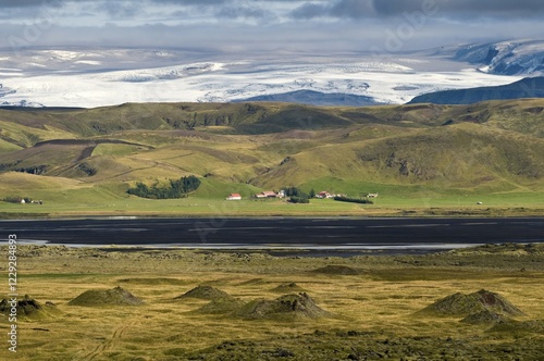 Landscape in the southwest of Iceland, in front of Vatnajoekull Glacier, Iceland, Scandinavia, Europe photo