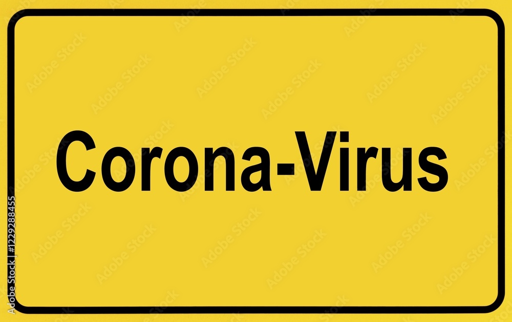 Symbol picture, place name sign, beginning of town, Coronavirus, Sars-CoV-2, Covid-19, Germany, Europe