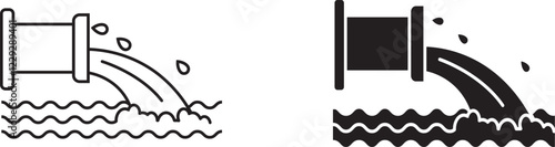 Wastewater icon symbol collection on white background.
