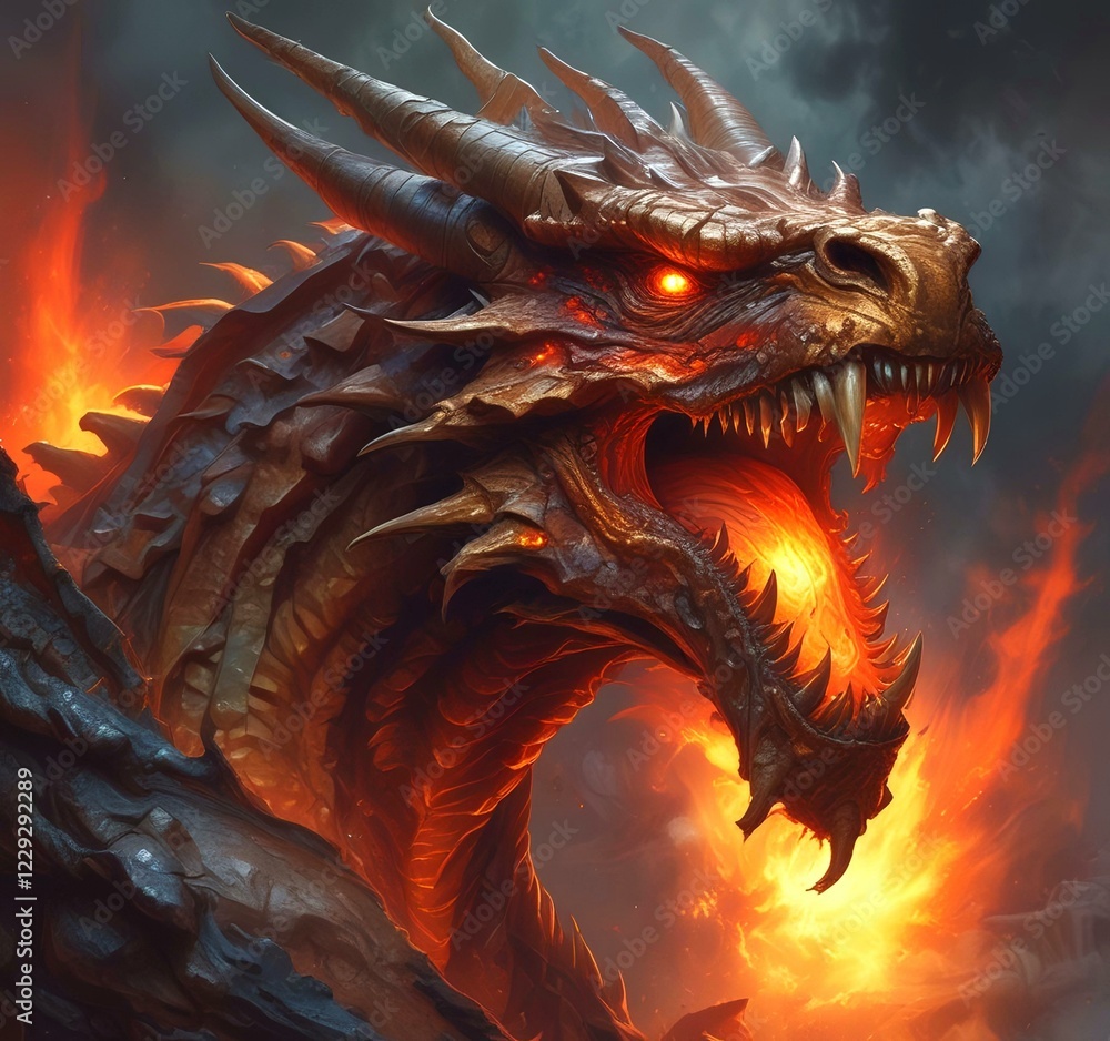 Illustration of dragon face. Illustration of dragon face.
