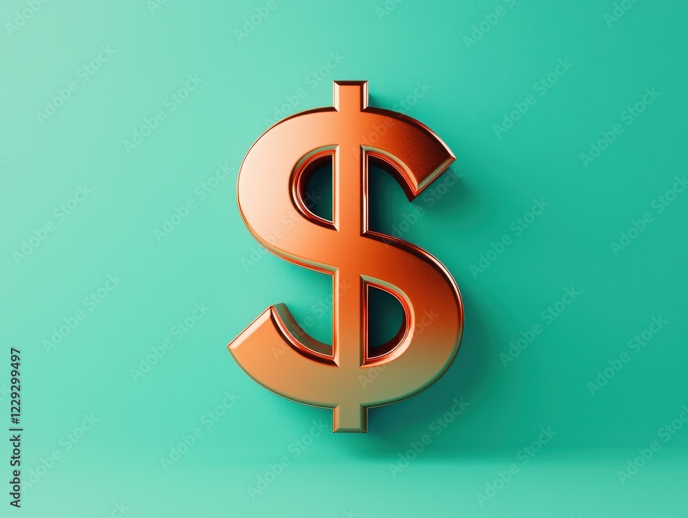 A shiny dollar symbol on a teal background, representing finance, wealth, and economic concepts. A shiny dollar symbol on a teal background, representing finance, wealth, and economic concepts.