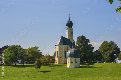 Veitskapelle and Wilparting Pilgrimage Church, St. Marinus and Anian, Irschenberg, Upper Bavaria, Germany, Europe photo