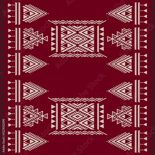 Принти на полотні Traditional Tunisian embroidery pattern, seamless vector composition
