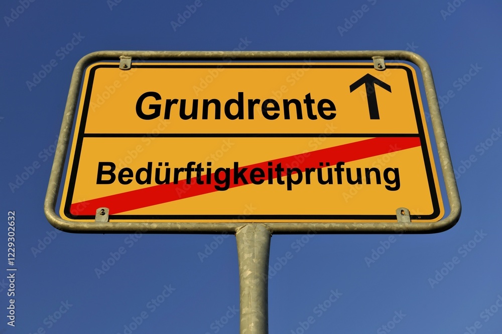 Digital Composing, Symbols of basic pension and means test, Germany, Europe Digital Composing, Symbols of basic pension and means test, Germany, Europe