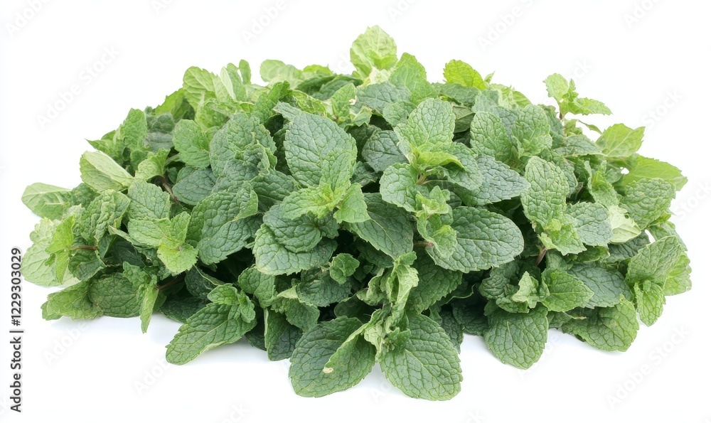 Fresh Mint Leaves Isolated on White Background Perfect for Culinary and Herbal Uses Stock Photo, Fresh Mint Leaves Isolated on White Background Perfect for Culinary and Herbal Uses Stock Photo,