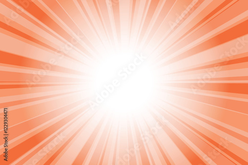Abstract Glowing Red Sunburst Background. Light Red Ochre Red Glow Effect Sunburst Background for Presentation, Banner, Poster, Flyer, Sales. Modern Pop Art Poster for Summer and Spring.