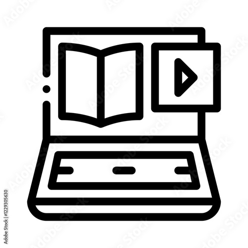 online learning line icon