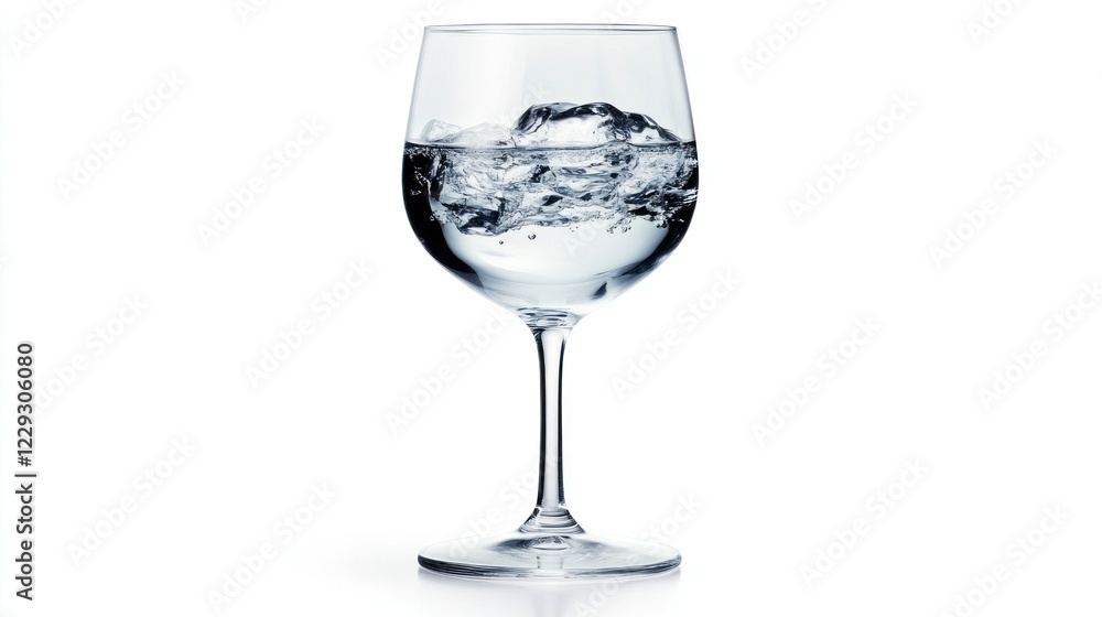 Crystal Glass with Sparkling Ice Water Crystal Glass with Sparkling Ice Water