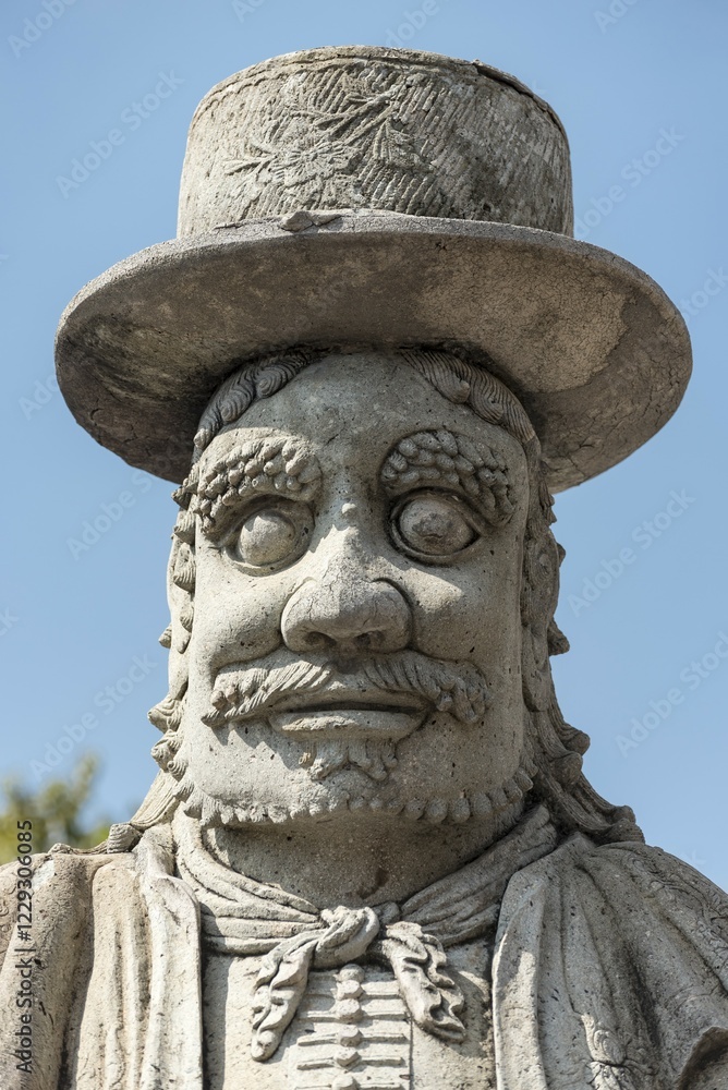 Obraz premium Chinese stone doll, gate gaurdian at Wat Pho Temple, Bangkok, Thailand, Asia