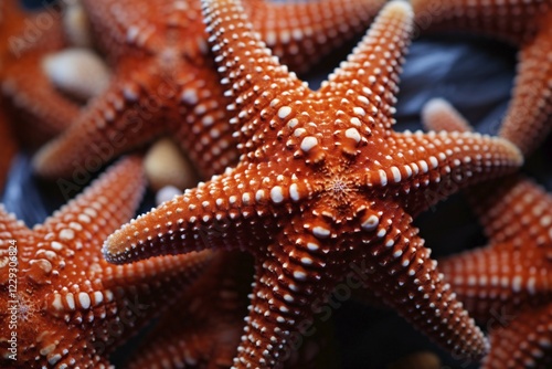 Orange starfish. KI generiert, generiert AI generated