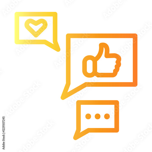 social media reaction Line Gradient Icon