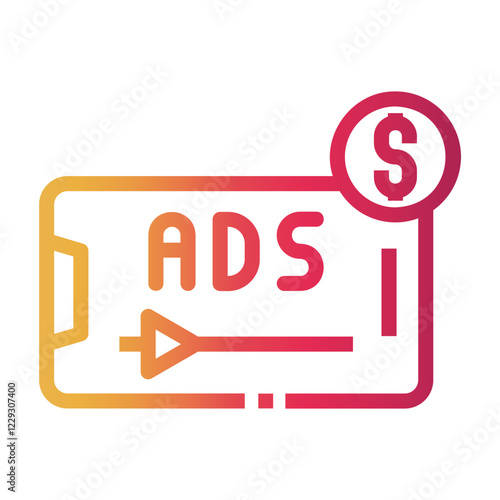 ads Line Gradient Icon