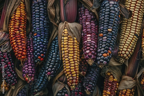Obraz na płótnie Multi colored Indian corn. KI generiert, generiert, AI generated w salonie