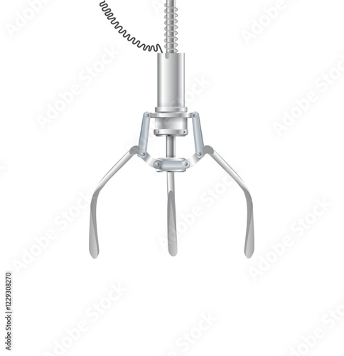 Gripper arm. Slot machine elevator machine for getting toys and prizes. Mechanical gripper tentacles. Vector