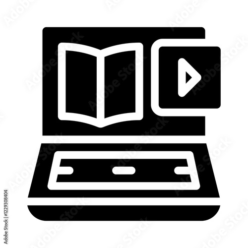 online learning glyph icon