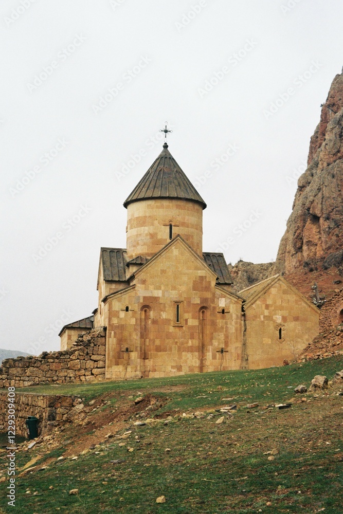 Historic Armenian Church with Mountain Backdrop Historic Armenian Church with Mountain Backdrop