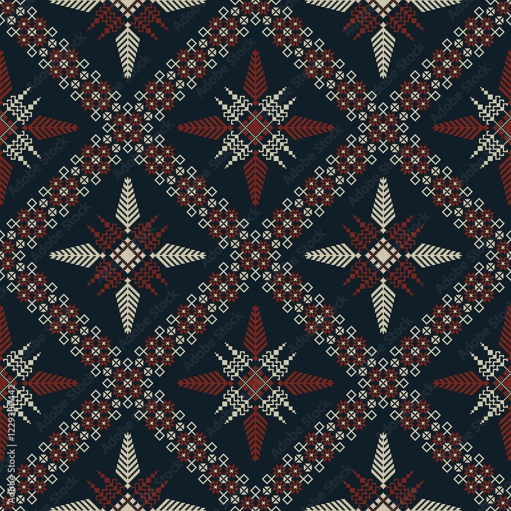 Traditional Latvian embroidery seamless pattern, vector illustration Traditional Latvian embroidery seamless pattern, vector illustration