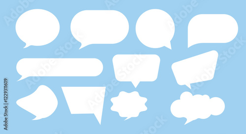 Set of white buble chat icon design. vector