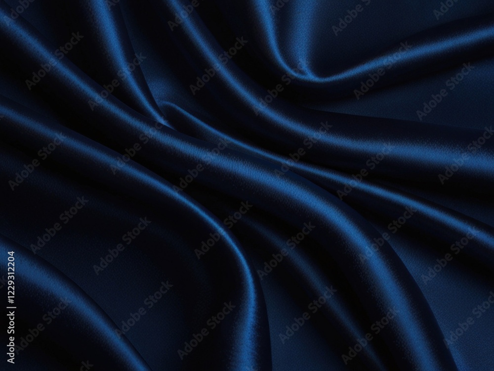 Fototapeta premium Beautiful, Smooth Bridal Banner.blue Glistening Fabric Background with Wrinkles and Folds.