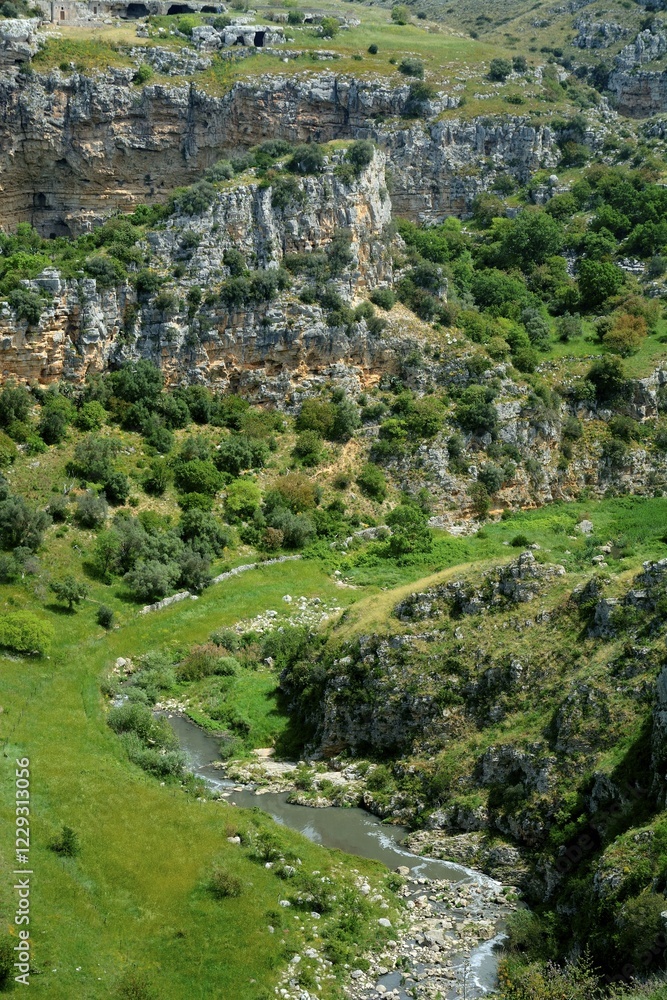 Fototapeta premium Mountain landscape in Matera region, Basilicata, Italy, Europe