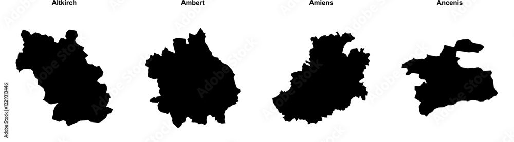 Altkirch, Ambert, Amiens, Ancenis outline maps Altkirch, Ambert, Amiens, Ancenis outline maps