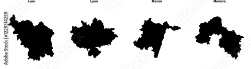 Lure, Lyon, Macon, Mamers outline maps