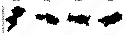 Pontarlier, Pontivy, Pontoise, Prades outline maps